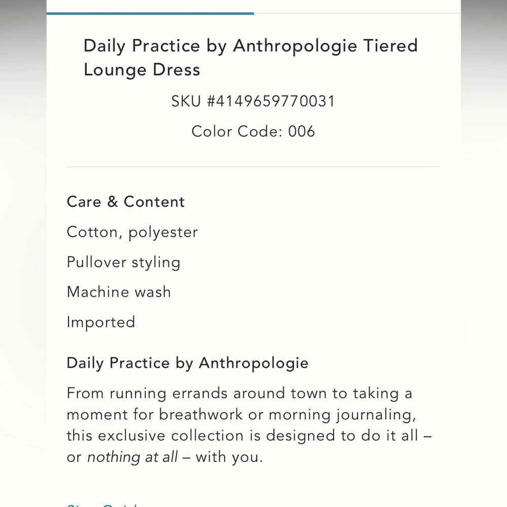 Anthropologie Daily Practice Tiered Lounge Dress - fits L - Picture 5 of 16